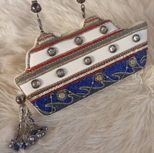 Mary Frances Ship Shape Beaded Cruise Ship Nautical Bag